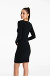 czarna prążkowana sukienka mini "Black"