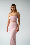 A fitted bandeau-style top made from ribbed cotton material "Pink"